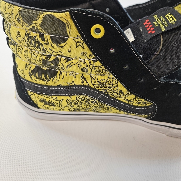 VANS SpongeBob SquarePants x Mike Gigliotti Skate Sk8- High Black Gold Mens 13 - Picture 9 of 11